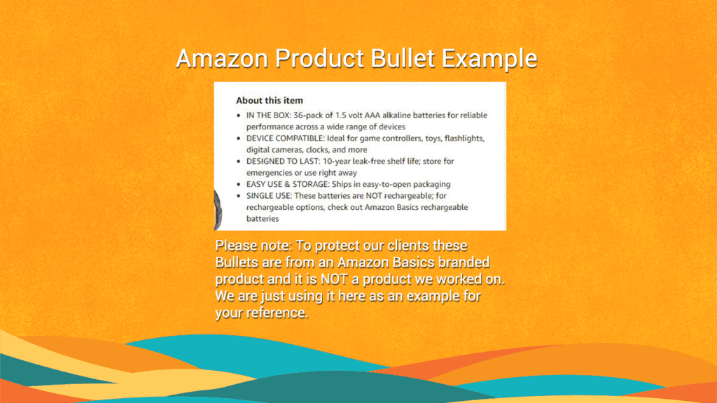 Amazon Product Bullet Example