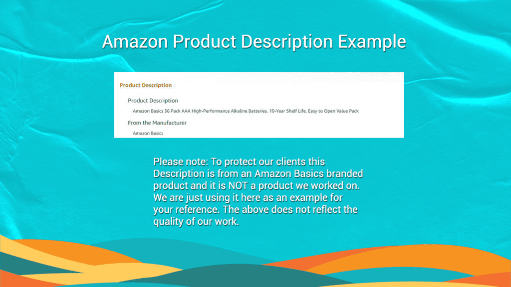 Amazon Product Description Example