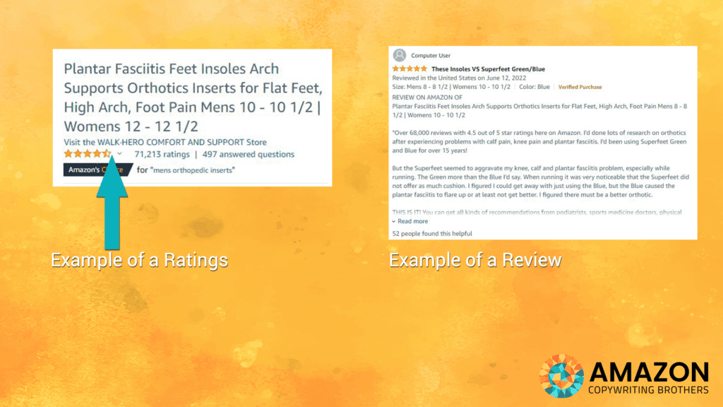 Amazon Ratings vs Reviews