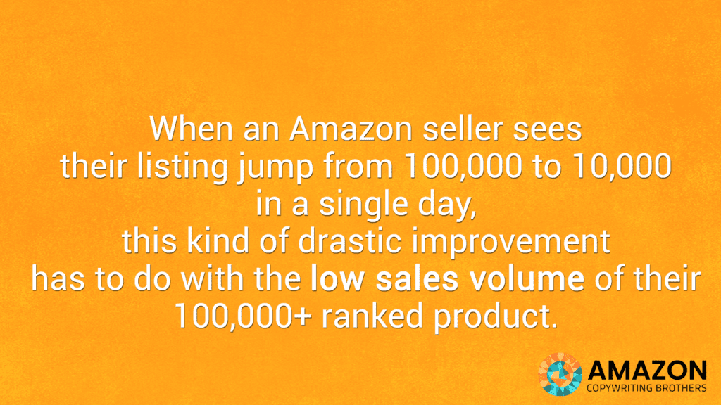 sales rank drastic change on amazon